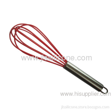 11.5inch Silicone Egg Whisk In Red Color 